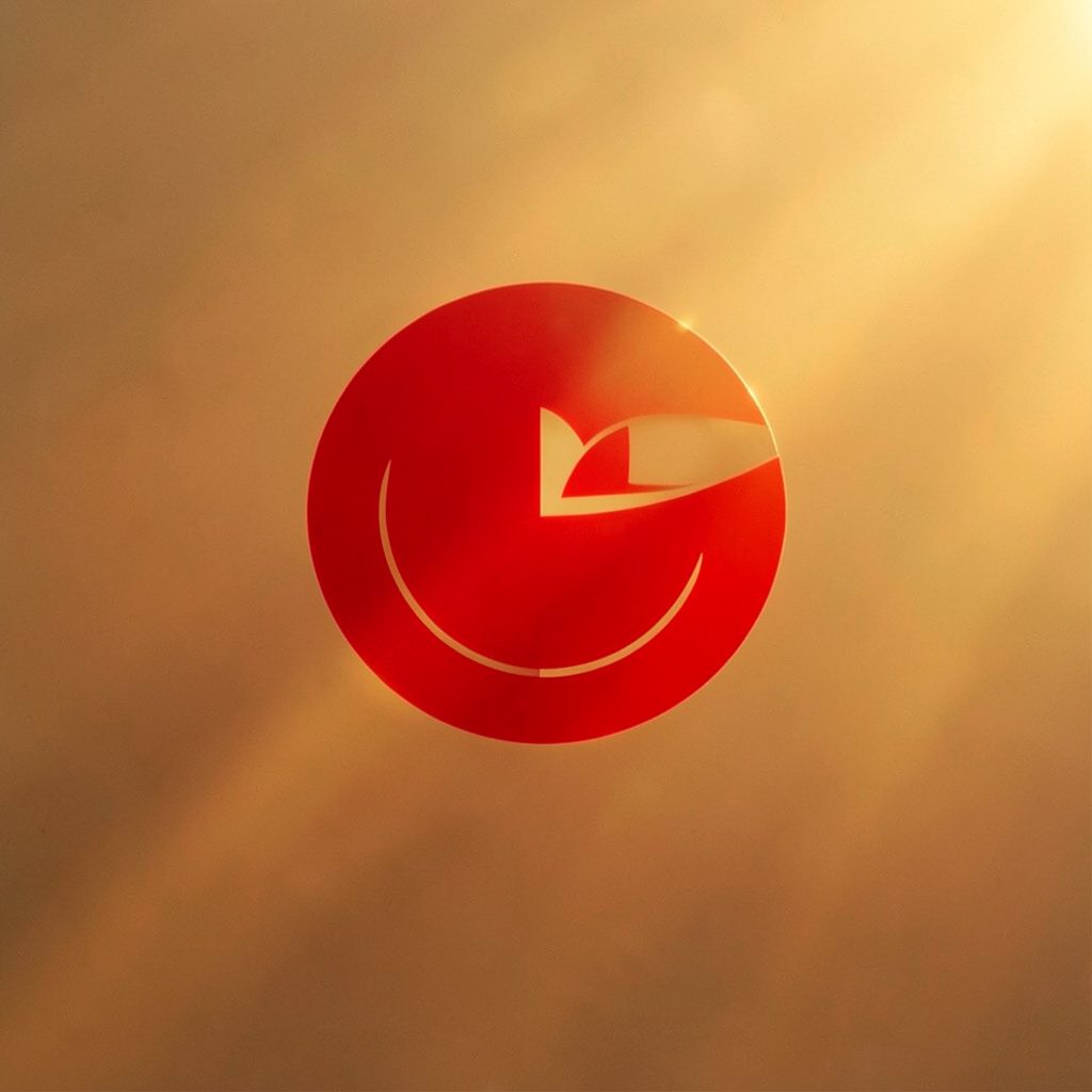 Logotipo cuadrado con tonos rojos y azules que representa el portal de robots de cocina